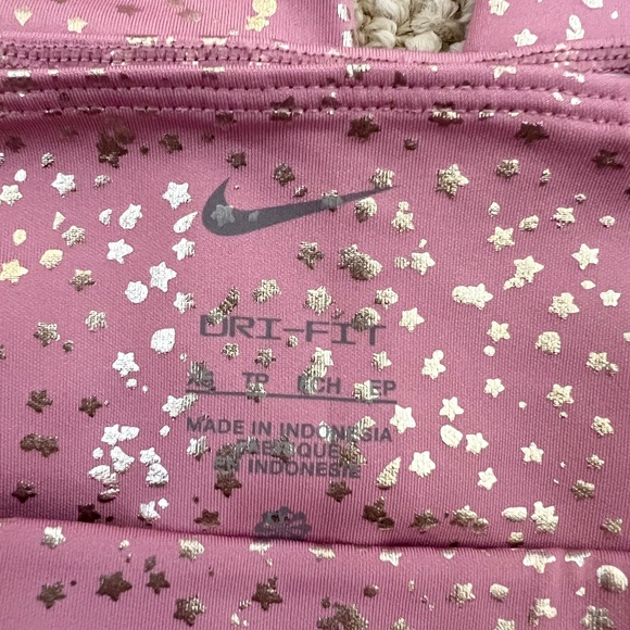 Nike Dri-FIT One Big Kids' (Girls') Leggings Pink Gold Stars XS (6-7) - Picture 5 of 6
